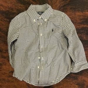 Hunter green and white gingham size 5 boys